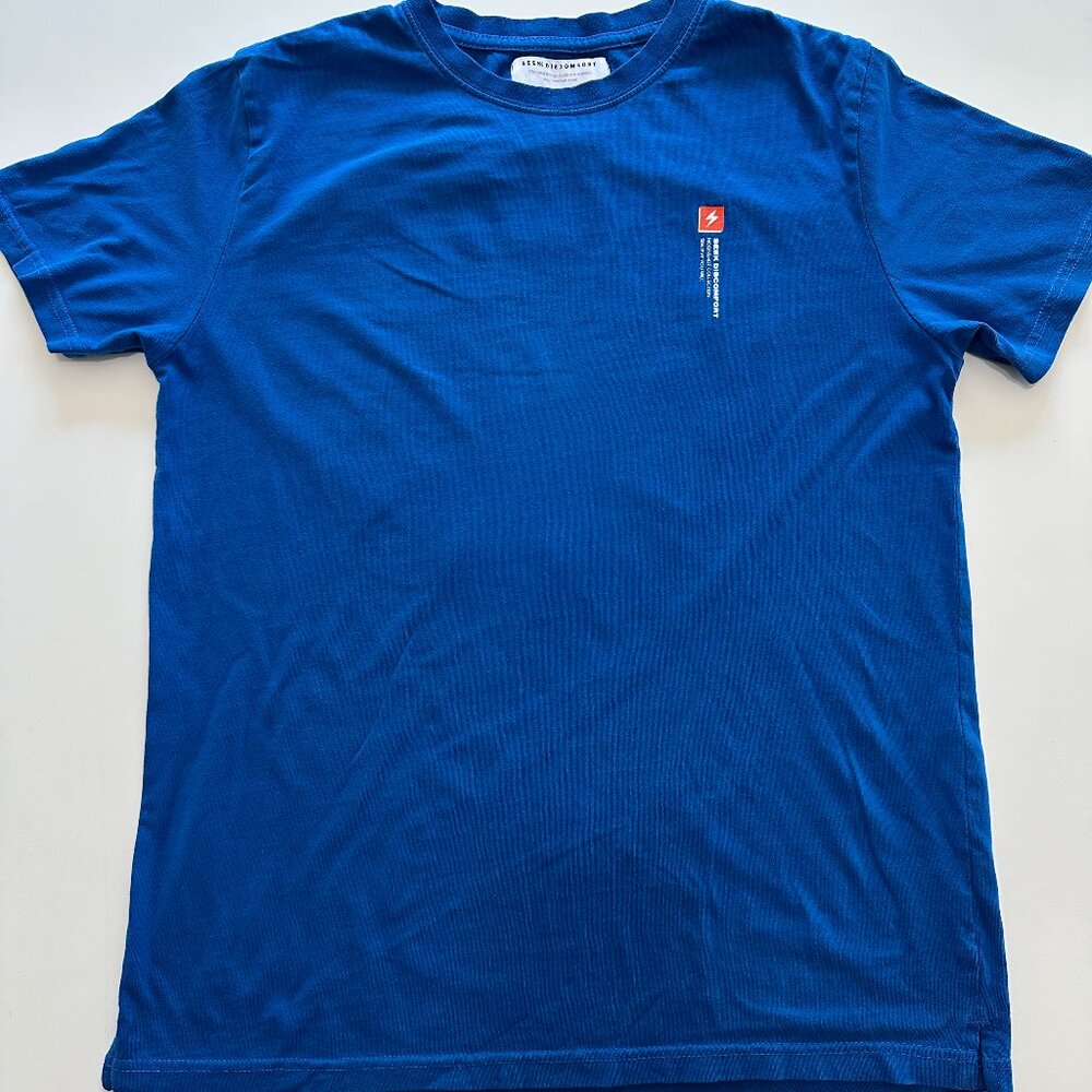 Seek Discomfort Medium Blue Vintage T Shirt Streetwear Skate Vintage Graphic